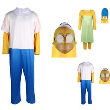 Halloween The Simpsons Cosplay Costume Adult TV Cartoon Homer Marge Fancy Dress