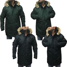 Mens New Faux Fur Hooded