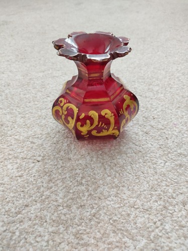 Biedermeier glass 1835 red - glass,