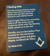 Masonic hymns (ode) words sheet - Ideal Freemasons gift for initiation