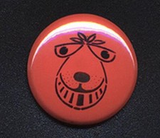 SPACE HOPPER Badge Button Pin - RETRO COOL! -  small 25mm and LARGE 56mm size!