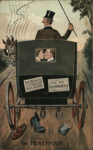 Horse drawn the honeymoon - drawn, honeymoon;