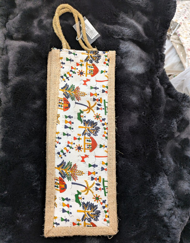 Jute reusable tote bag small - tote,