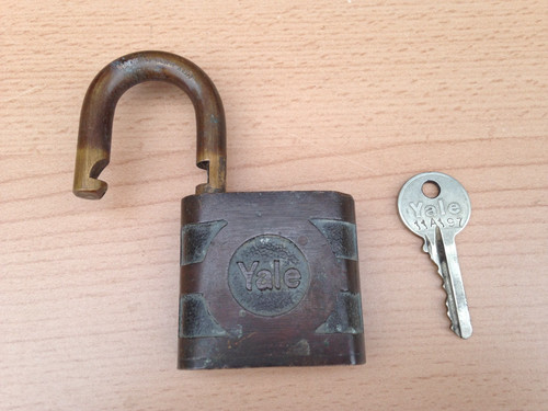 Vintage yale brass padlock - vintage,