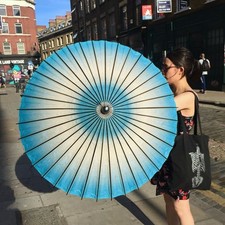 Japanese Parasol Umbrella Traditional Wood Lacquer Washi Paper Artisan Made Y2k