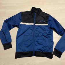 EA7 Emporio Armani Track Jacket Mens Medium Blue Black Kangaroo Pocket Mock Neck
