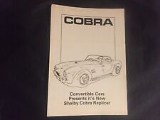 Cobra Kit car brochure