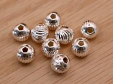 Sterling Silver Moon Cut Beads