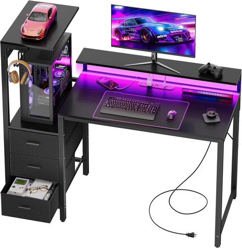 Gaming computer desk with - computer, led