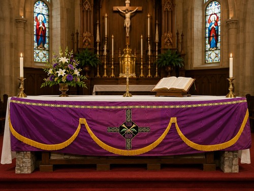 Church purple altar frontal - purple,