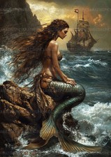 Mermaid Art Print Nautical