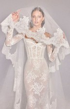 Zuhair Murad Veil Cathedral Lace Wedding Veil with Comb