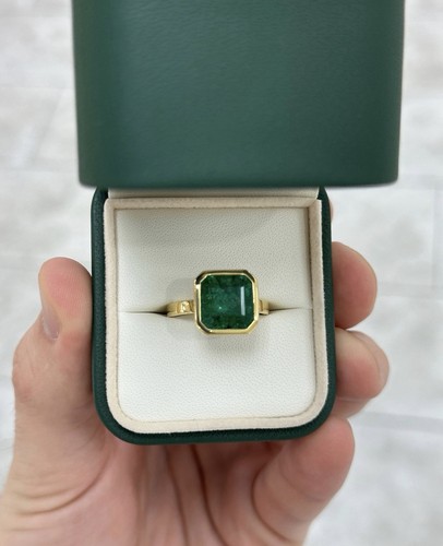 14k solid yellow gold emerald - yellow,