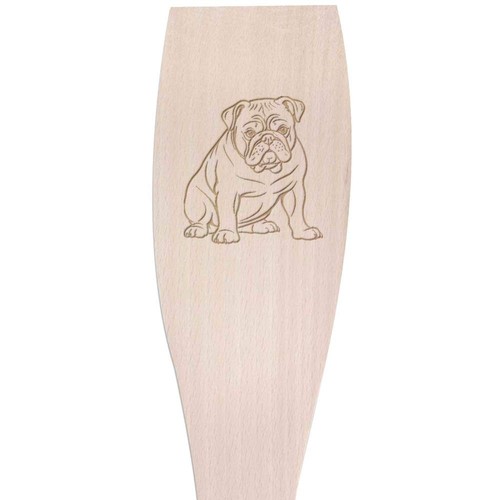 Bulldog line art - art', wooden