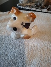 Sylvac Scottie Dog Sitting No 1119 1950s White & Tan