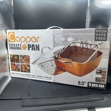 Copper Square 9.5" Casserole Pan 5 Pc Set New in Box