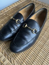Gucci Brixton Black Leather Loafers Size 37.5 Uk 4.5 horse bit shoes  women’s 