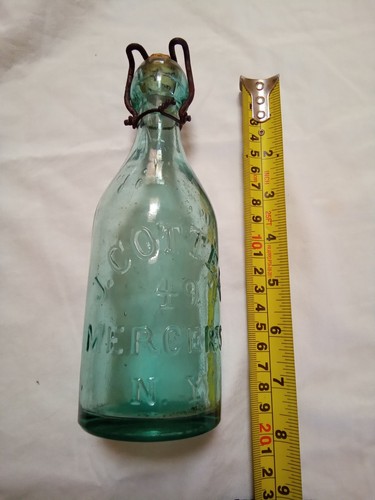 Antique glass soda bottle - ,
