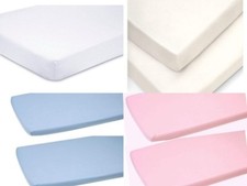 2 x Junior Bed -Toddler Bed Fitted Sheets - 100% Cotton Jersey Sheets - 160 x 70