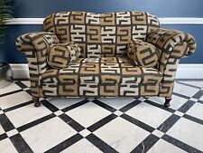 ANTIQUE VICTORIAN DROP ARM 2 SEATER SOFA/CHAISE BEDROOMLOVESEAT DESIGNER FABRIC