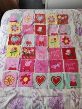 86 Squares Of Recycled Pepper Pig Fabric 15cm X 15cm