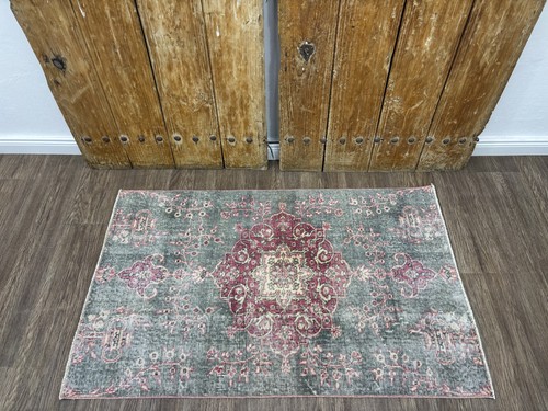 3x5 green pink vintage - green, turkish