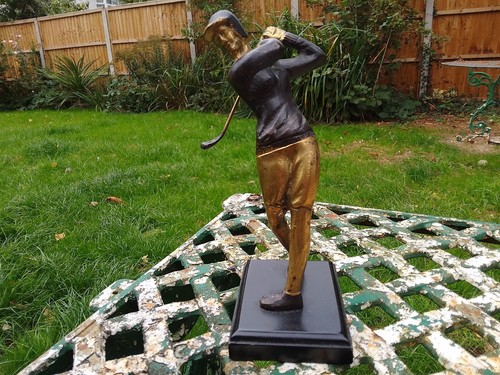 Vintage metal lady - metal, golfer