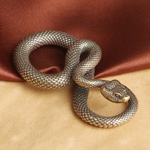 Vintage brass snake figurine - vintage,
