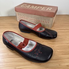 Camper Ballet Flats Casi Gales Shoes Black Leather UK 7 EU 40 Comfort