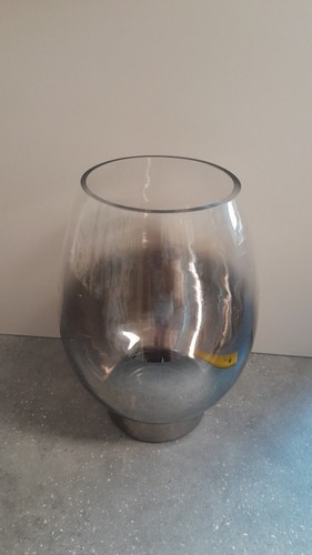 Modern smoked glass hurricane - smoked,