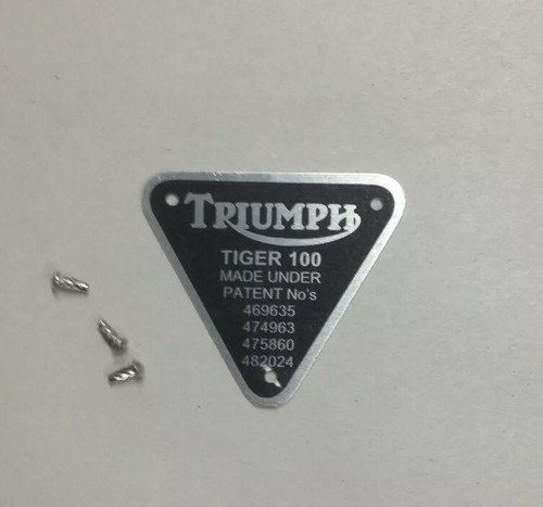 Triumph patent plate tiger - triumph,
