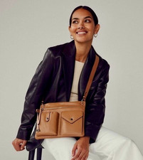 ♲Lovely *RADLEY* Wilton Way Brown Medium Zip Top Cross-Body Messenger Bag♲