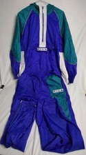 Vintage Fila Jogging Suit Medium Top Large Bottoms Teal And Dark Blue Half Zip