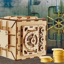3D Wooden Puzzle Box Money Box