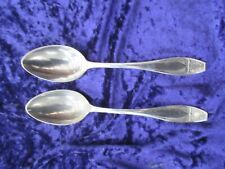 J Fraget Nierdzewne Henneberg Silverplate Pair Desert Spoons Hefra Art Deco