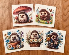Notelets pk5 Hedgehog design