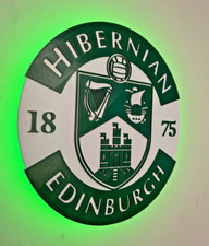 10" Large Hibernian Light Up Badge For Bar, Pub, Home, Garage