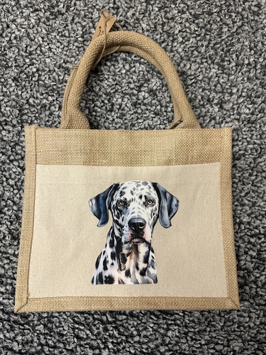 Dalmatian printed jute pocket - dalmatian,