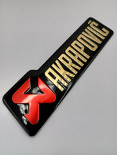 AKRAPOVIC 3D HEATPROOF EXHAUST BADGE STICKER GRAPHIC DECAL ALUMINIUM 145x40MM