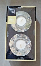 TU Optic Tealight Holders with Tealigts (Pack of 2) & 6 Additional Tealiights