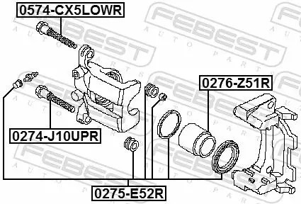 Brake caliper repair kit - , rear