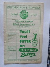 BROMSGROVE ROVERS v BRUSH SPORTS Birmingham League 27 September 1958