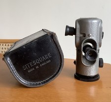 Vintage SITESQUARE 90 Degree Surveying Tool with Original Black Leather Case 