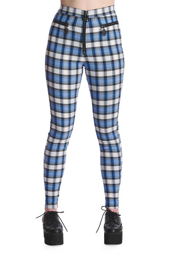 Blue tartan check - blue, skinny