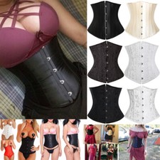 Women Burlesque Basque Waist Trainer Cinchers Basques Corsets Plus Size Lace Up