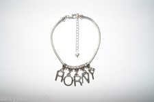 Hotwife Anklet 'HORNY' Euro Ankle Chain Jewellery Femdom Slut Fetish Lifestyle