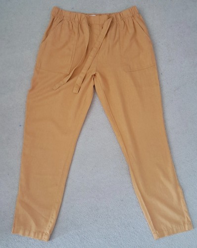 Mustard papaya linen - papaya,