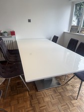 White high gloss dining table - high,