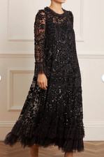 Needle and Thread Celia Long Sleeve Ankle Gown Size UK 10/12 BLACK! RRP £675