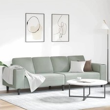4 Seater Large Comfy Sage Green Modern Sofa Easy Install Fabric Couch